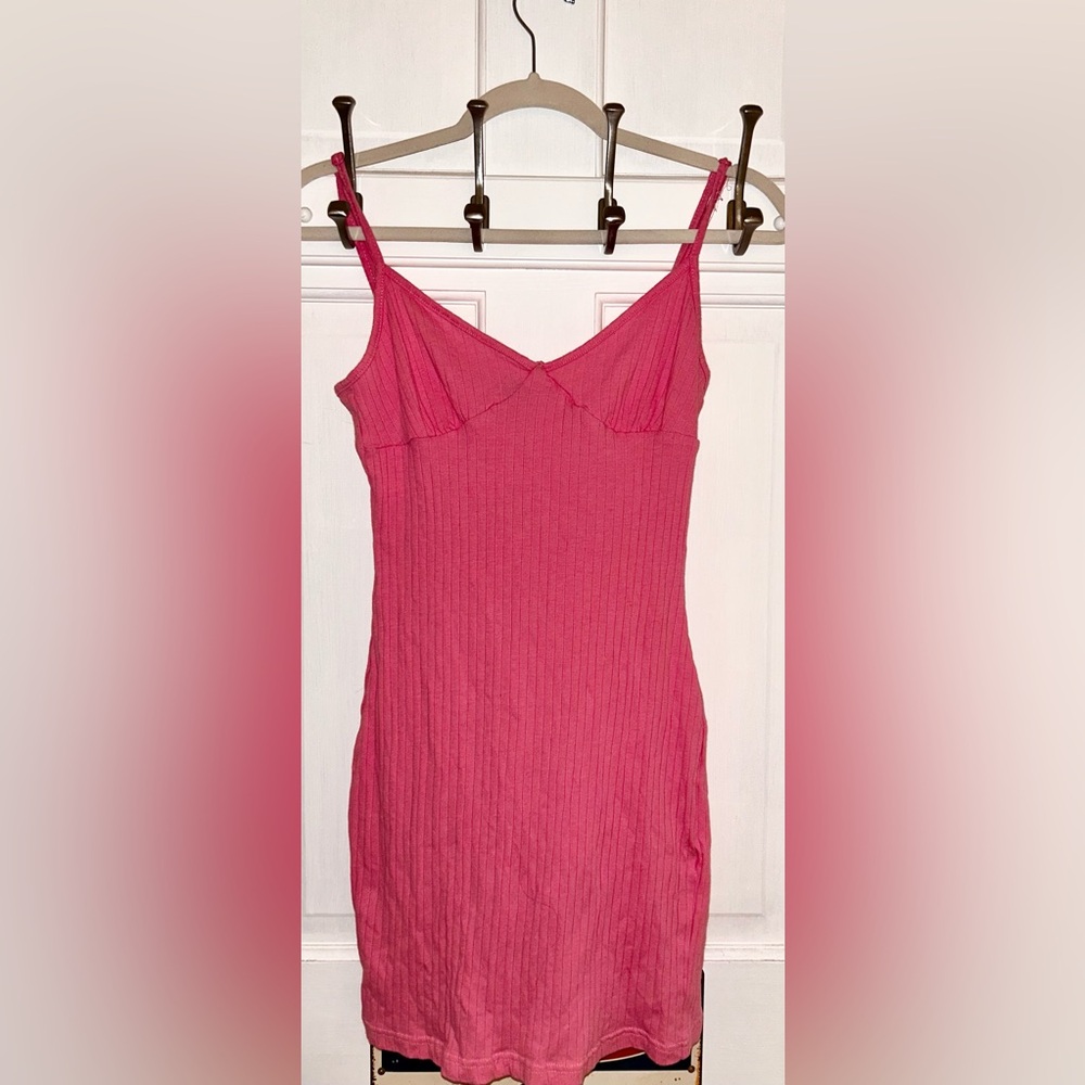 SHEIN Women’s Pink Spaghetti Strap V Neck Midi Dress